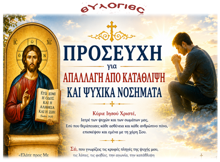 Προσευχή για απαλλαγή από κατάθλιψη και ψυχικά νοσήματα