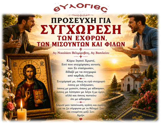 Προσευχη υπερ Μισούντων -Φίλων Εχθρων
